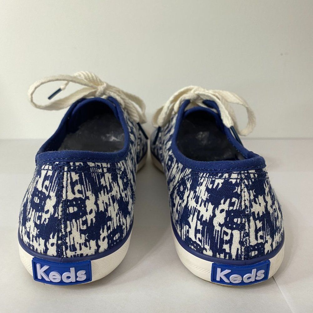 Keds Women's 9.5 Blue White Champion Ikat Oxford Tennis Shoes - Picture 4 of 9